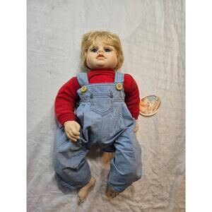 Vintage Heritage Mint Doll Model 1658 20" Blonde Blue Eyes Porcelain Face Boy